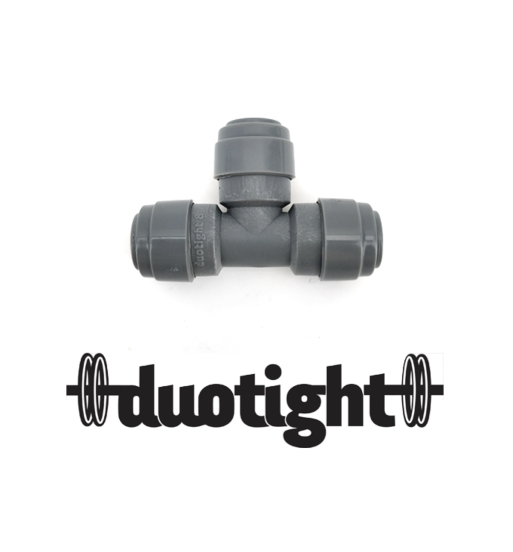 Duotight 8mm Push In Tee Piece has twice the sealing surface compared with other push in fittings, making them more reliable reducing the chance of a leaks.